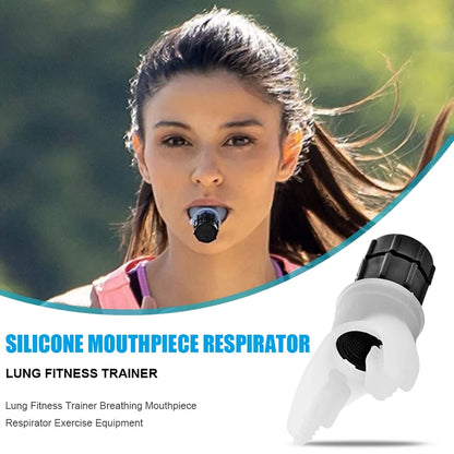 Lung Fitness Trainer Silicone Breathing Mouthpiece Respirator Training Equipment